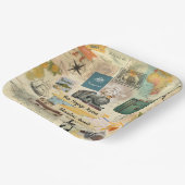 ヴィンテージ旅行コラージュ ペーパープレート (傾斜あり)