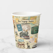 ヴィンテージ旅行コラージュ 紙コップ (正面)