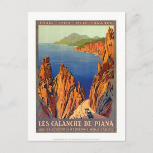 ヴィンテージ旅行コルシカ –  ポストカード (正面)