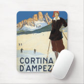 ヴィンテージ旅行コルティーナd'Amperzzo, Italy Ski Alps マウスパッド (マウス)