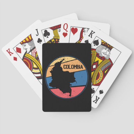 ヴィンテージ旅行コロンビアの地カラフル図 トランプ (裏面)