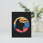 ヴィンテージ旅行コロンビアの地カラフル図 ポストカード (スタンド正面)