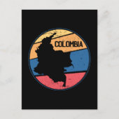 ヴィンテージ旅行コロンビアの地カラフル図 ポストカード (正面)