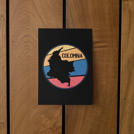 ヴィンテージ旅行コロンビアの地カラフル図 ポストカード