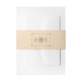 ヴィンテージ旅行コンパスの結婚式 招待状ベリーバンド