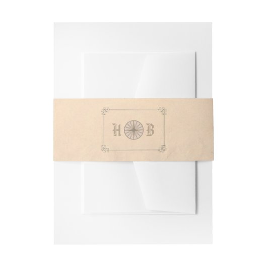 ヴィンテージ旅行コンパスの結婚式 招待状ベリーバンド (正面例)