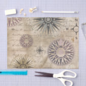 ヴィンテージ旅行コンパス 薄葉紙 (クラフト)