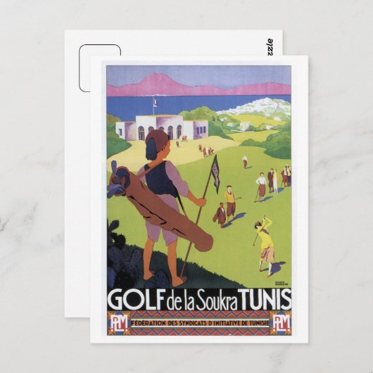 ヴィンテージ旅行ゴルフドゥラスークラトゥニス ポストカード (正面/裏面)