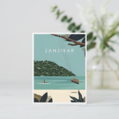 ヴィンテージ旅行ザンジバルTanzaniaアフリカ湖 ポストカード (スタンド正面)