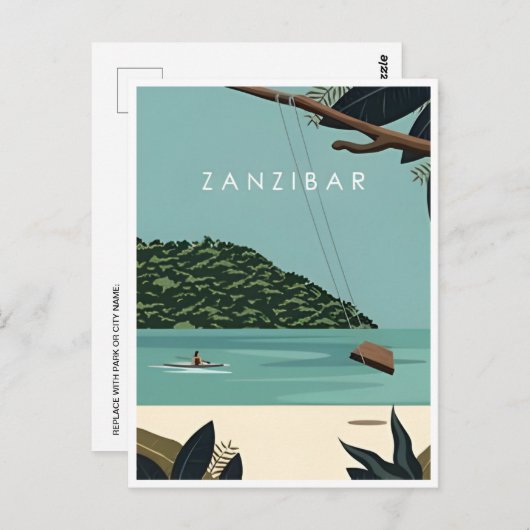 ヴィンテージ旅行ザンジバルTanzaniaアフリカ湖 ポストカード (正面/裏面)