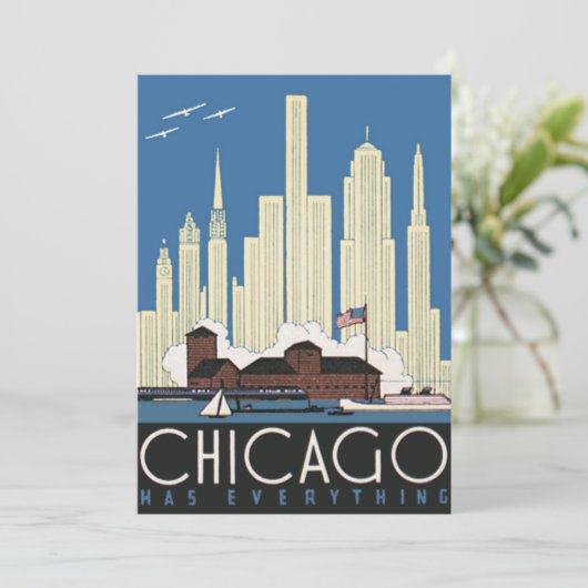 ヴィンテージ旅行シカゴは都市スカイラインのすべてを持っている (スタンド正面)