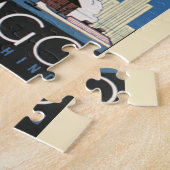 ヴィンテージ旅行シカゴは都市スカイラインのすべてを持っている ジグソーパズル (側面)