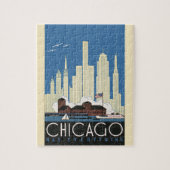 ヴィンテージ旅行シカゴは都市スカイラインのすべてを持っている ジグソーパズル (縦)