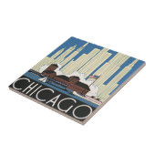 ヴィンテージ旅行シカゴは都市スカイラインのすべてを持っている タイル (側面)