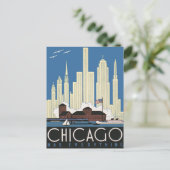 ヴィンテージ旅行シカゴは都市スカイラインのすべてを持っている ポストカード (スタンド正面)