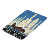 ヴィンテージ旅行シカゴは都市スカイラインのすべてを持っている マグネット (左側)