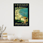 ヴィンテージ旅行シカゴイリノイ州アメリカ ポスター (キッチン)