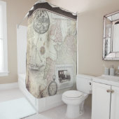 ヴィンテージ旅行シャワーカーテン シャワーカーテン (インサイチュ)