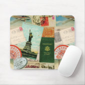 ヴィンテージ旅行スタンプおよび郵便はがきのmousepad マウスパッド (マウス)