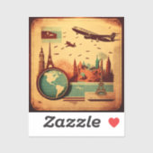 ヴィンテージ旅行スタンプ シール (シート)