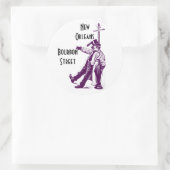 ヴィンテージ旅行ステッカーのブルボン通りニュー・オーリンズ ラウンドシール (バッグ)