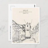 ヴィンテージ旅行スプリットCroatia Croatia E retro tourism ポストカード (正面/裏面)