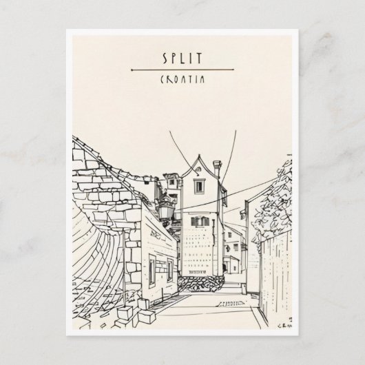 ヴィンテージ旅行スプリットCroatia Croatia E retro tourism ポストカード (正面)