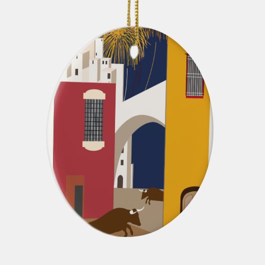 ヴィンテージ旅行スペイン セラミックオーナメント (右)