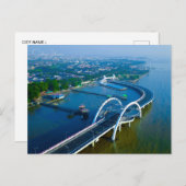 ヴィンテージ旅行スラバヤインドネシアシティレトロ ポストカード (正面/裏面)