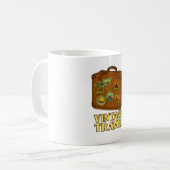 ヴィンテージ旅行スーツケースマグ コーヒーマグカップ (正面左)