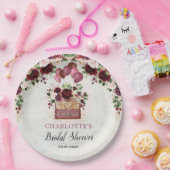 ヴィンテージ旅行スーツケース風船ブライダルシャワー ペーパープレート (パーティー)