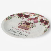 ヴィンテージ旅行スーツケース風船ブライダルシャワー ペーパープレート (アングル)