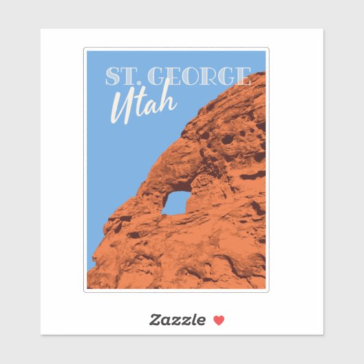 ヴィンテージ旅行セントジョージ・ユタの岩の形成ハイキング シール (シート)