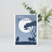 ヴィンテージ旅行タンザニア・アフリカライオン ポストカード (スタンド正面)