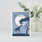 ヴィンテージ旅行タンザニア・アフリカ・キリン ポストカード (スタンド正面)