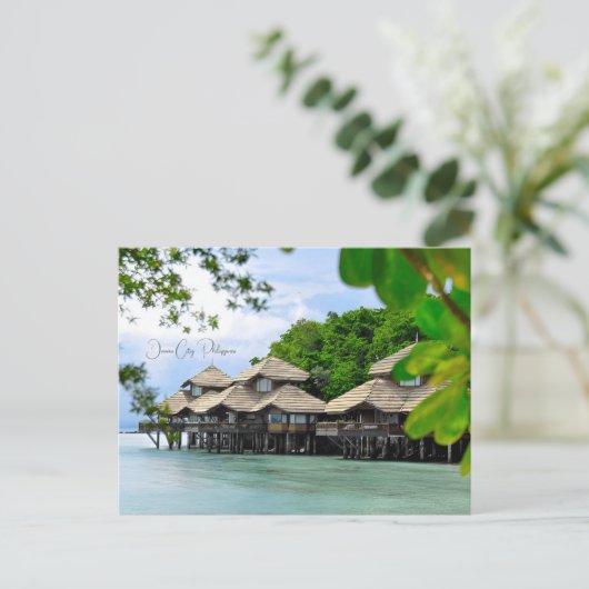 ヴィンテージ旅行ダバオシティフィリピン休暇 ポストカード (スタンド正面)