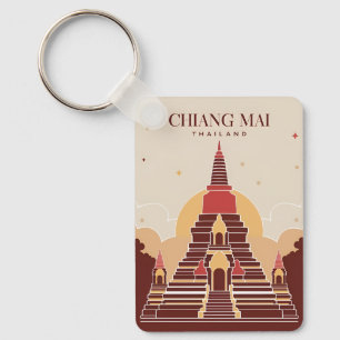 ヴィンテージ旅行チェンマイThailandベクトルグラフィック キーホルダー