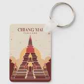 ヴィンテージ旅行チェンマイThailandベクトルグラフィック キーホルダー (裏面)