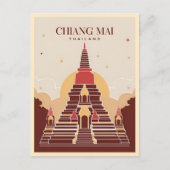 ヴィンテージ旅行チェンマイThailandベクトルグラフィック ポストカード (正面)