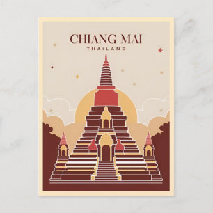 ヴィンテージ旅行チェンマイThailandベクトルグラフィック ポストカード