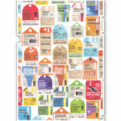 ヴィンテージ旅行チケットパターン。 シール (正面)