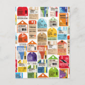 ヴィンテージ旅行チケットパターン。 ポストカード (正面)