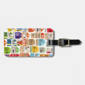 ヴィンテージ旅行チケットパターン。 ラゲッジタグ (正面横)