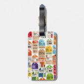 ヴィンテージ旅行チケットパターン。 ラゲッジタグ (裏面縦)