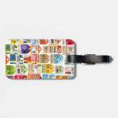 ヴィンテージ旅行チケットパターン。 ラゲッジタグ (裏面横)