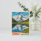 ヴィンテージ旅行ツェルマットスイスマッターホルン ポストカード (スタンド正面)