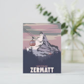ヴィンテージ旅行ツェルマットスキースイスレトロ ポストカード (スタンド正面)