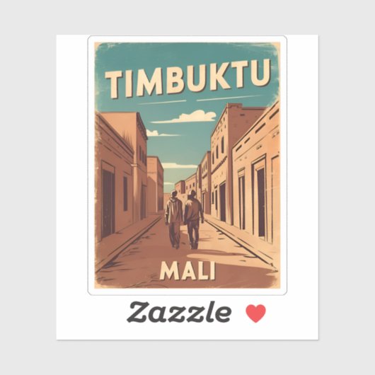 ヴィンテージ旅行ティンブクトゥマリ・アフリカレトログラフィック シール (シート)