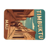 ヴィンテージ旅行ティンブクトゥマリ・アフリカレトログラフィック マグネット (横)