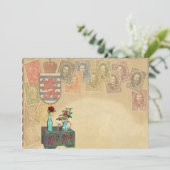 ヴィンテージ旅行テーマの招待 招待状 (スタンド正面)